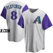 Dominic Fletcher Men's Arizona Diamondbacks Cream/Purple Replica Alternate Cooperstown Collection Jersey