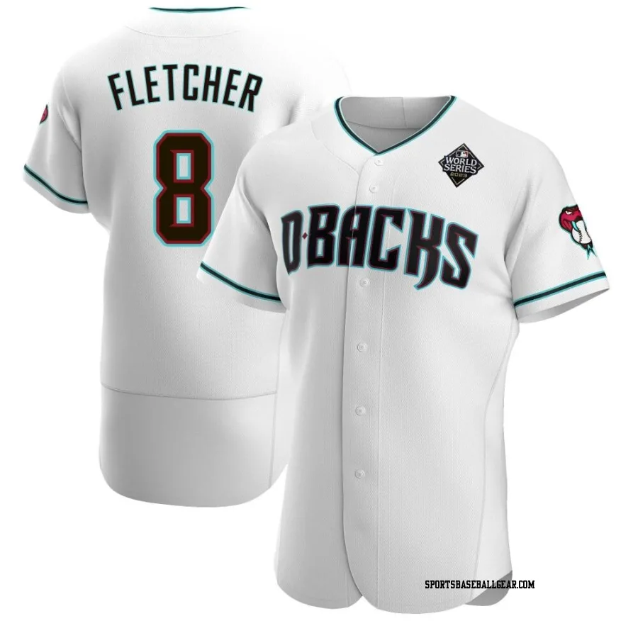 Dominic Fletcher Men's Arizona Diamondbacks White Authentic Teal Alternate 2023 World Series Jersey