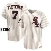 Dominic Fletcher Men's Chicago White Sox Cream Limited Throwback Cooperstown Jersey