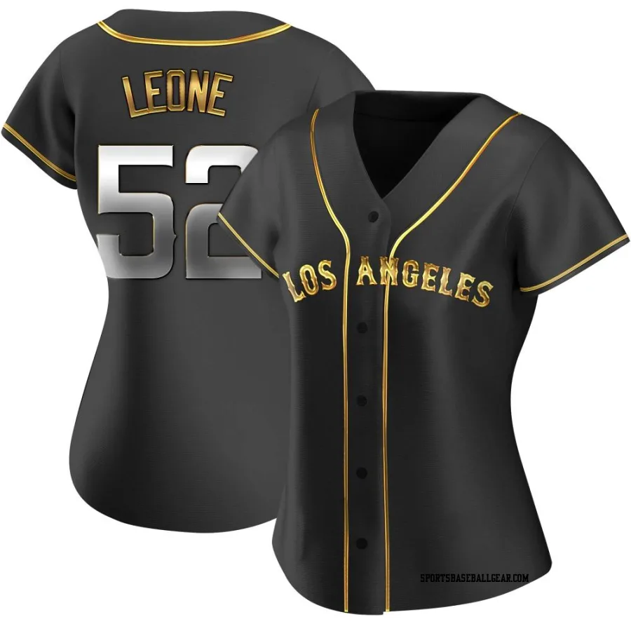 Dominic Leone Women's Los Angeles Angels Black Golden Replica Alternate Jersey