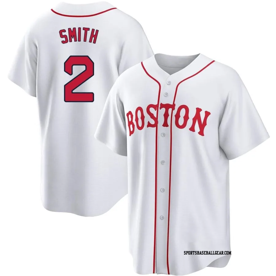 Dominic Smith Men's Boston Red Sox White Replica 2021 Patriots' Day Jersey