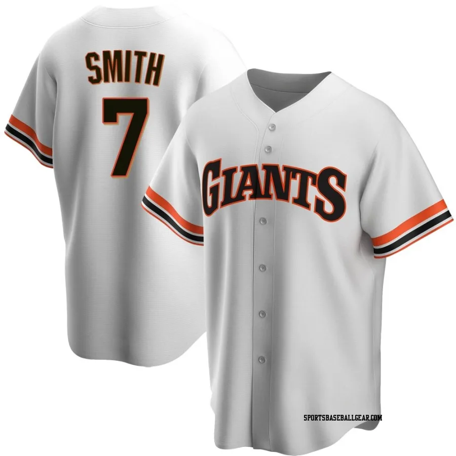 Dominic Smith Men's San Francisco Giants White Replica Home Cooperstown Collection Jersey