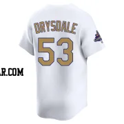 Don Drysdale Men's Los Angeles Dodgers Gold Limited White 2025 Collection Jersey