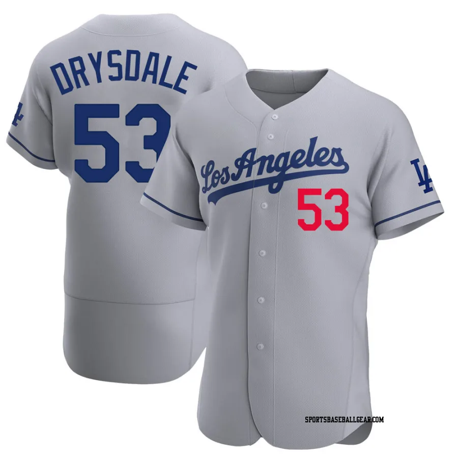 Don Drysdale Men's Los Angeles Dodgers Gray Authentic Away Jersey