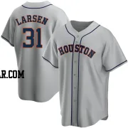 Don Larsen Men's Houston Astros Gray Replica Road Jersey