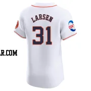 Don Larsen Men's Houston Astros White Elite Home Patch Jersey
