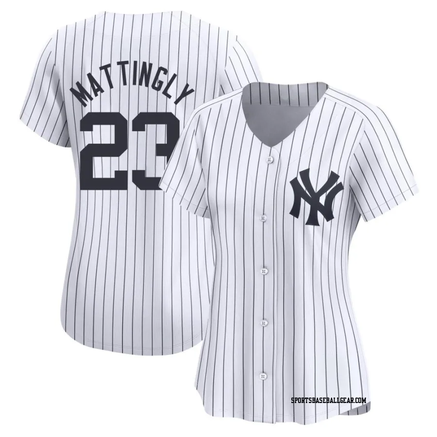 Don Mattingly Women's New York Yankees White Limited Yankee Home Jersey