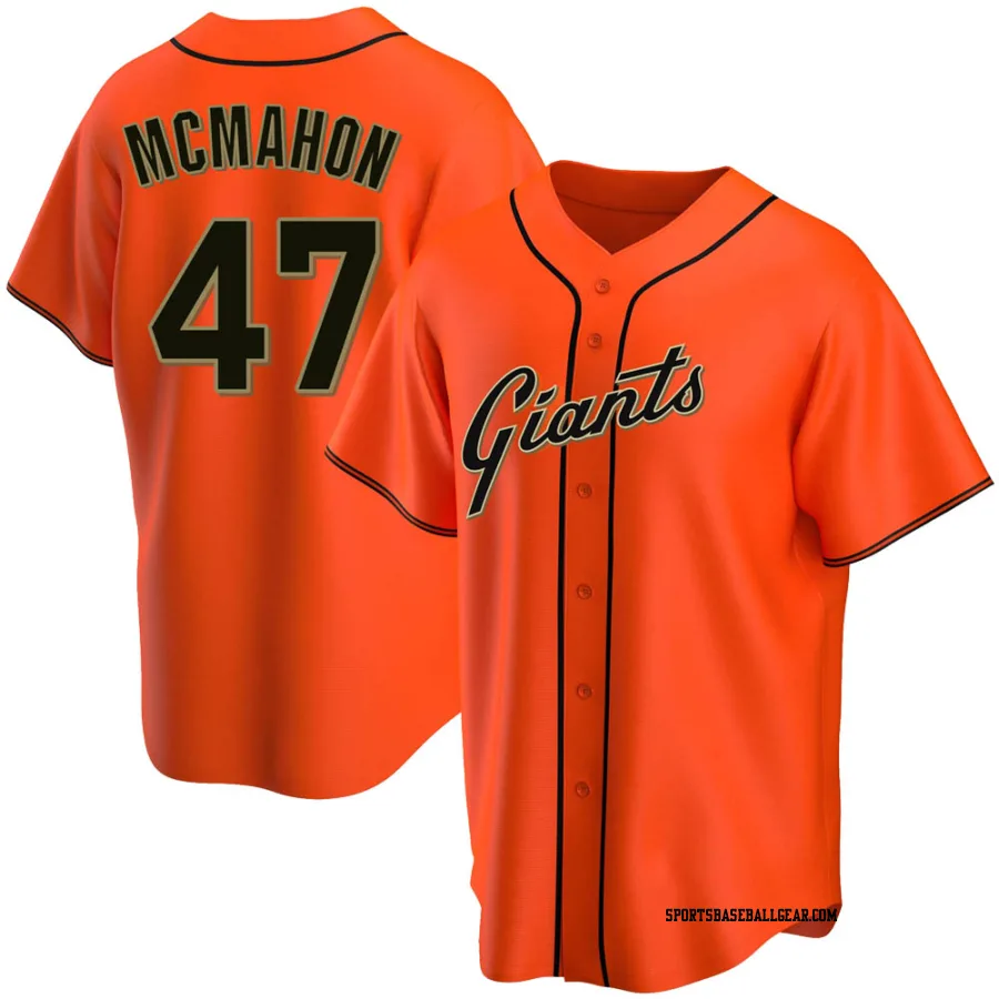 Don Mcmahon Men's San Francisco Giants Orange Replica Alternate Jersey