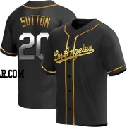 Don Sutton Men's Los Angeles Dodgers Black Golden Replica Alternate Jersey