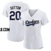 Don Sutton Women's Los Angeles Dodgers White/Gold Replica 2021 Gold Program Player Jersey