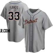 Donny Sands Men's Detroit Tigers Gray Replica Road Jersey