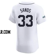 Donny Sands Men's Detroit Tigers White Elite Home Patch Jersey