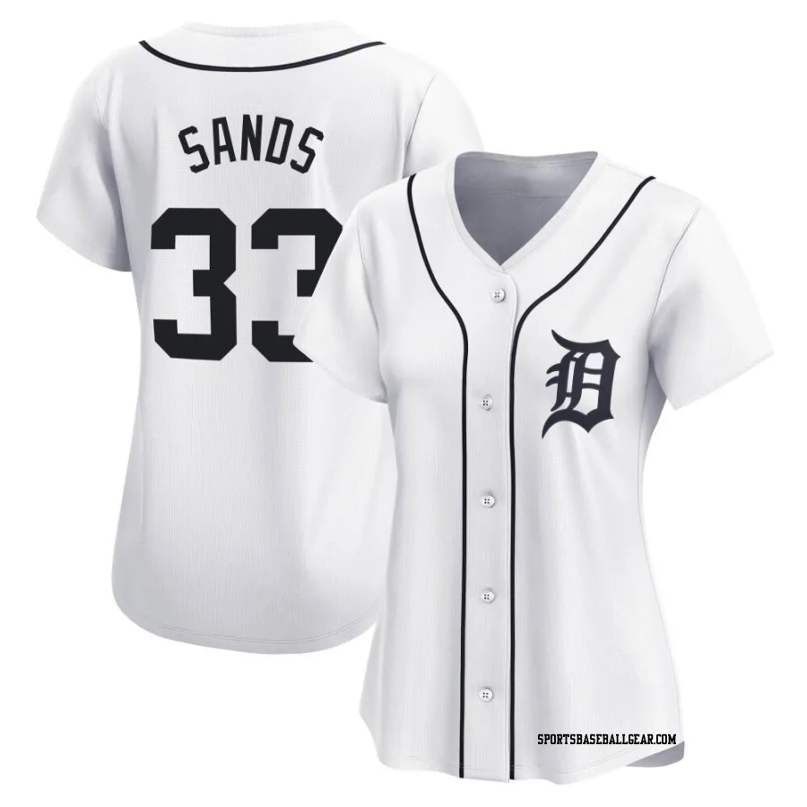 Donny Sands Women's Detroit Tigers White Limited Home Jersey