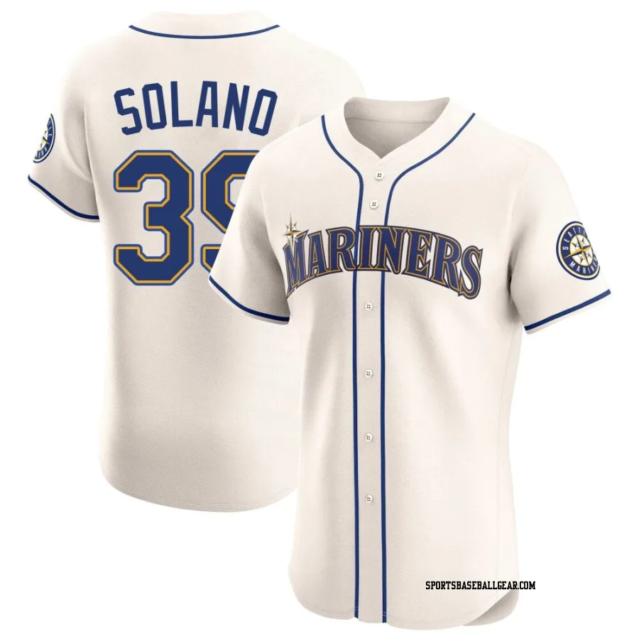 Donovan Solano Men's Seattle Mariners Cream Elite Alternate Jersey