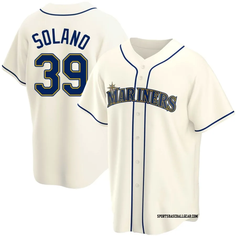 Donovan Solano Men's Seattle Mariners Cream Replica Alternate Jersey