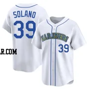 Donovan Solano Men's Seattle Mariners White Limited Throwback Cooperstown Collection Jersey