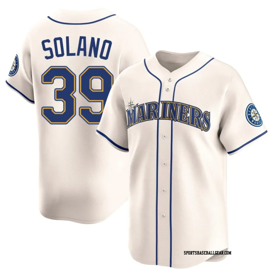 Donovan Solano Youth Seattle Mariners Cream Limited Alternate Jersey