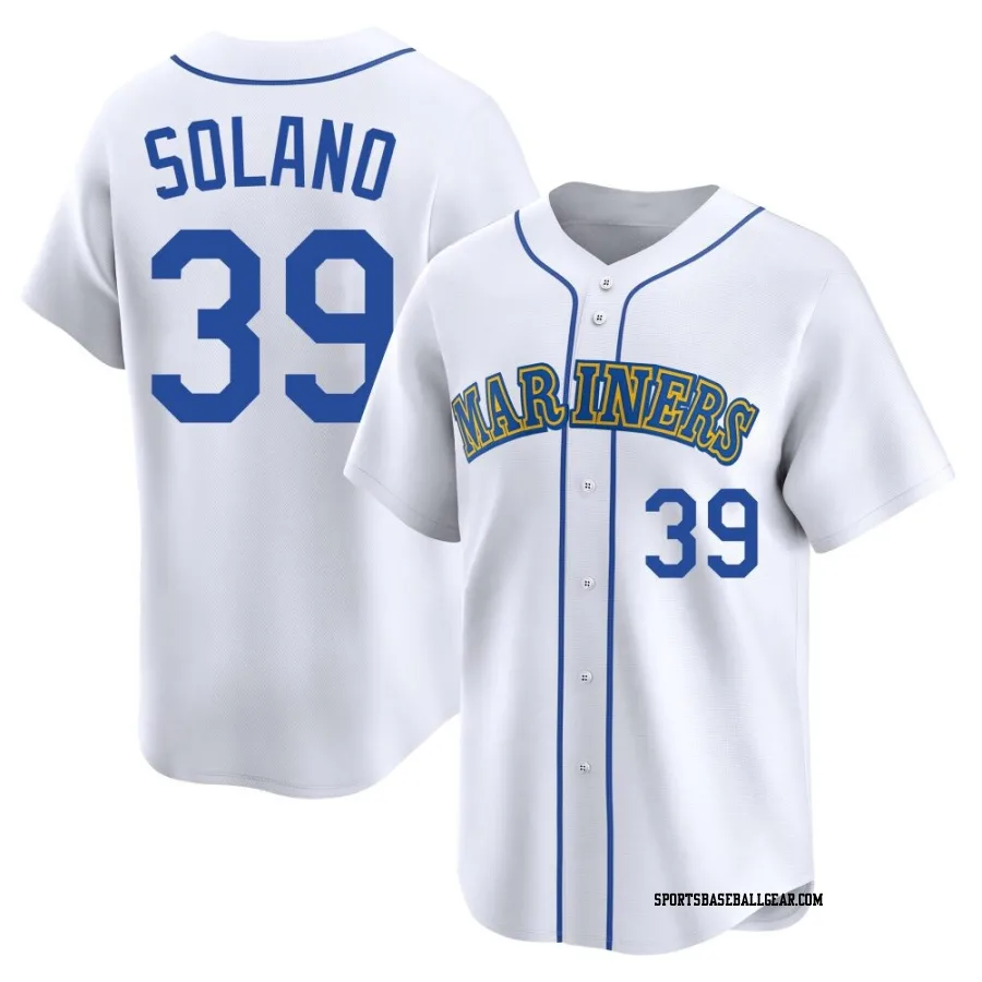 Donovan Solano Youth Seattle Mariners White Limited Throwback Cooperstown Collection Jersey