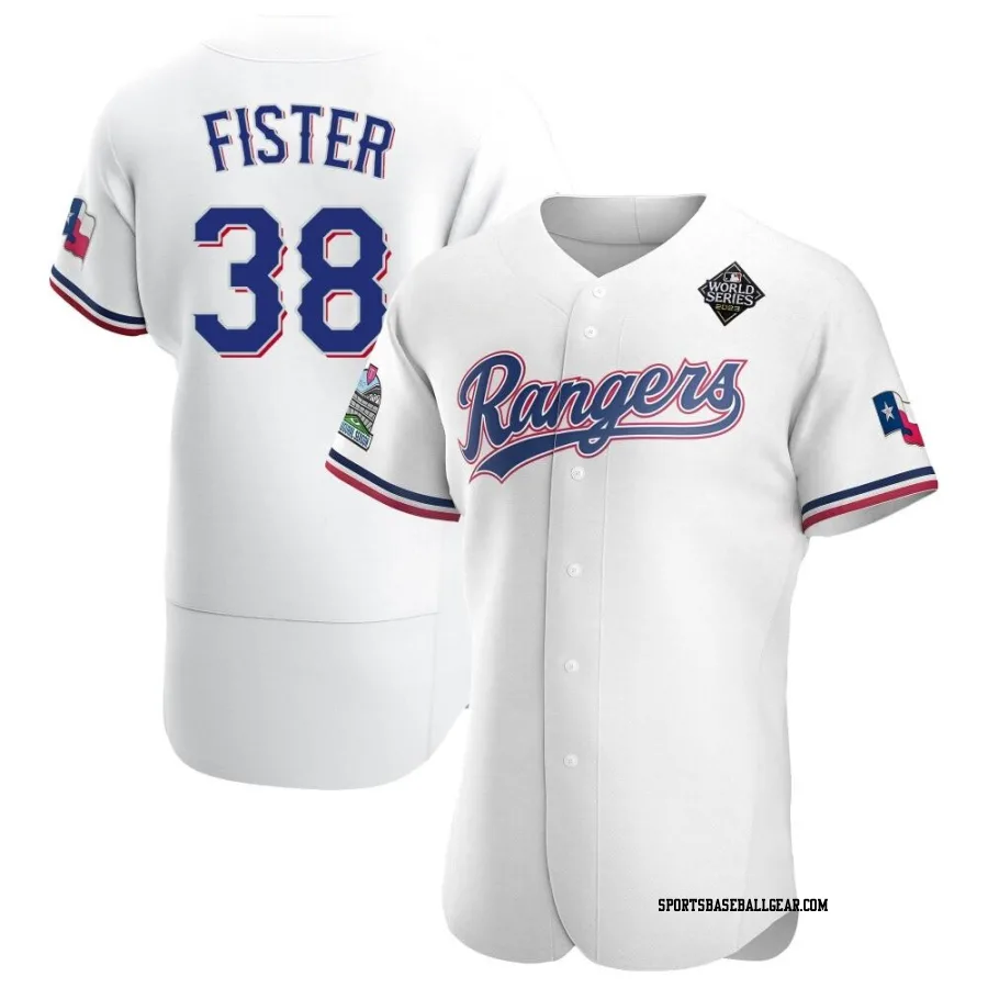 Doug Fister Men's Texas Rangers White Authentic Home 2023 World Series Jersey