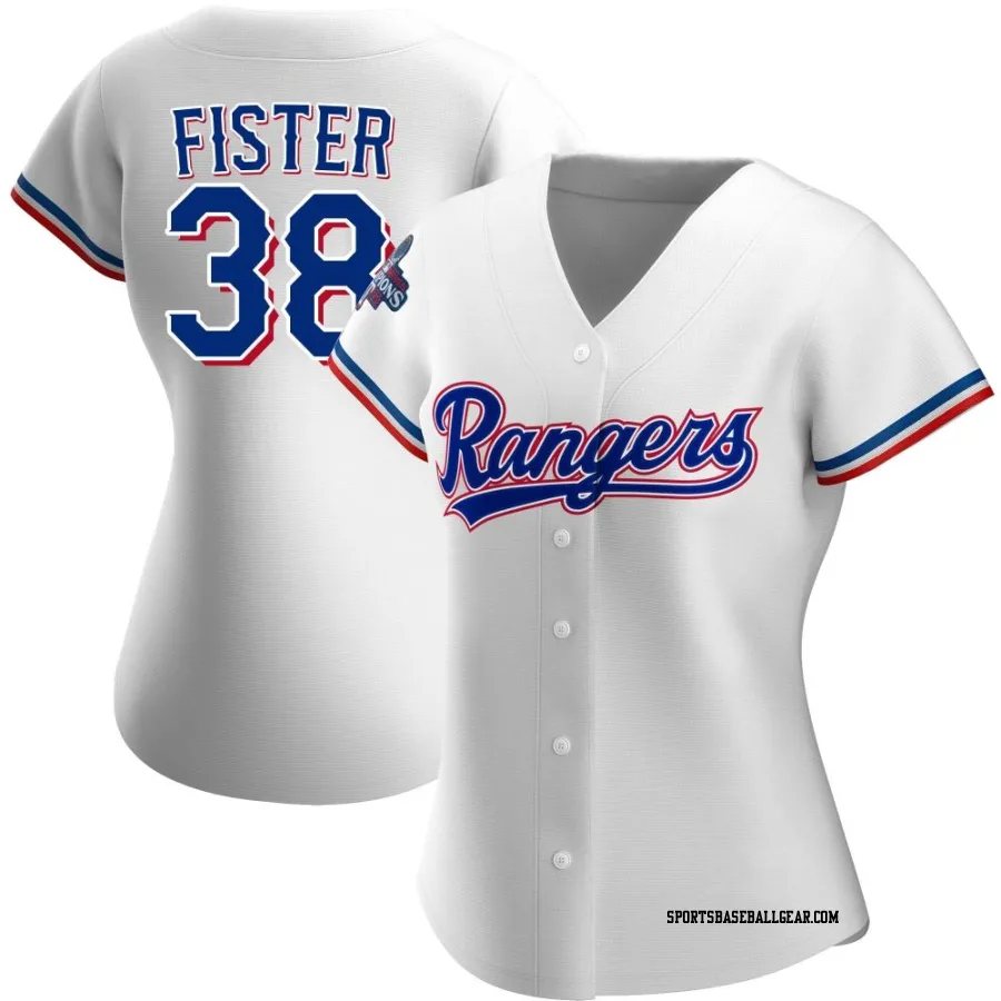 Doug Fister Women's Texas Rangers White Replica Home 2023 World Series Champions Jersey