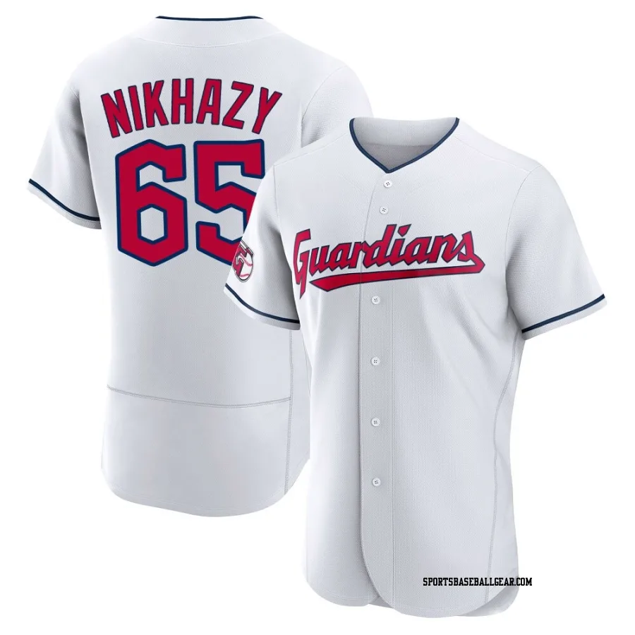 Doug Nikhazy Men's Cleveland Guardians White Authentic Home Jersey