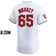 Doug Nikhazy Men's Cleveland Guardians White Elite Home Jersey