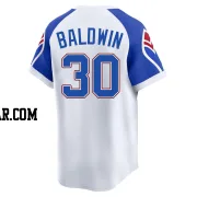 Drake Baldwin Men's Atlanta Braves White Limited Throwback Cooperstown Collection Jersey