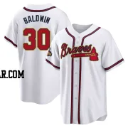 Drake Baldwin Youth Atlanta Braves Gold Replica White 2022 Program Jersey