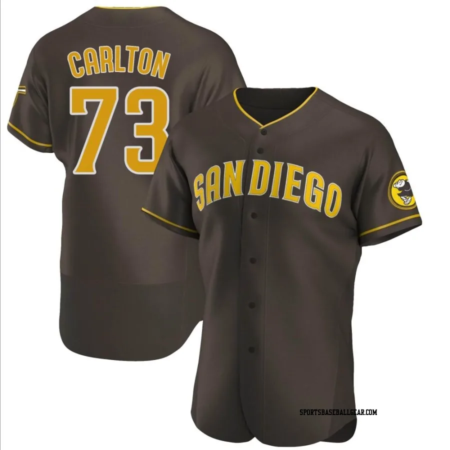 Drew Carlton Men's San Diego Padres Brown Authentic Road Jersey