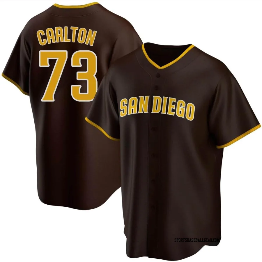 Drew Carlton Men's San Diego Padres Brown Replica Road Jersey