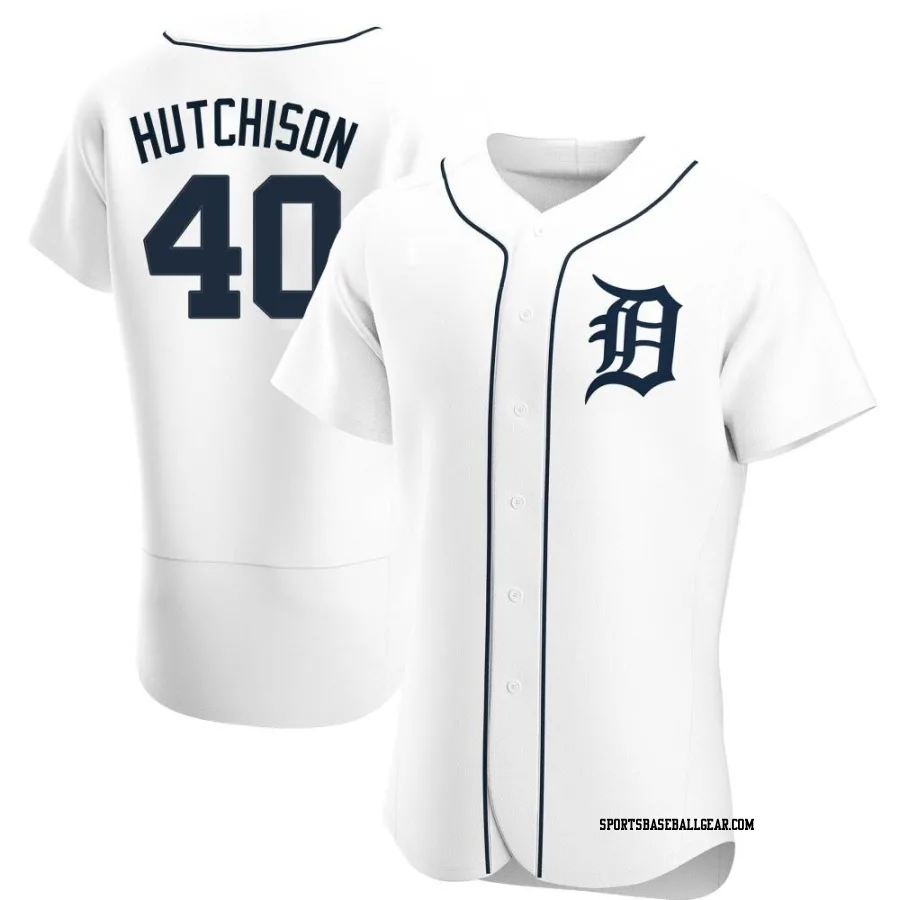 Drew Hutchison Men's Detroit Tigers White Authentic Home Jersey