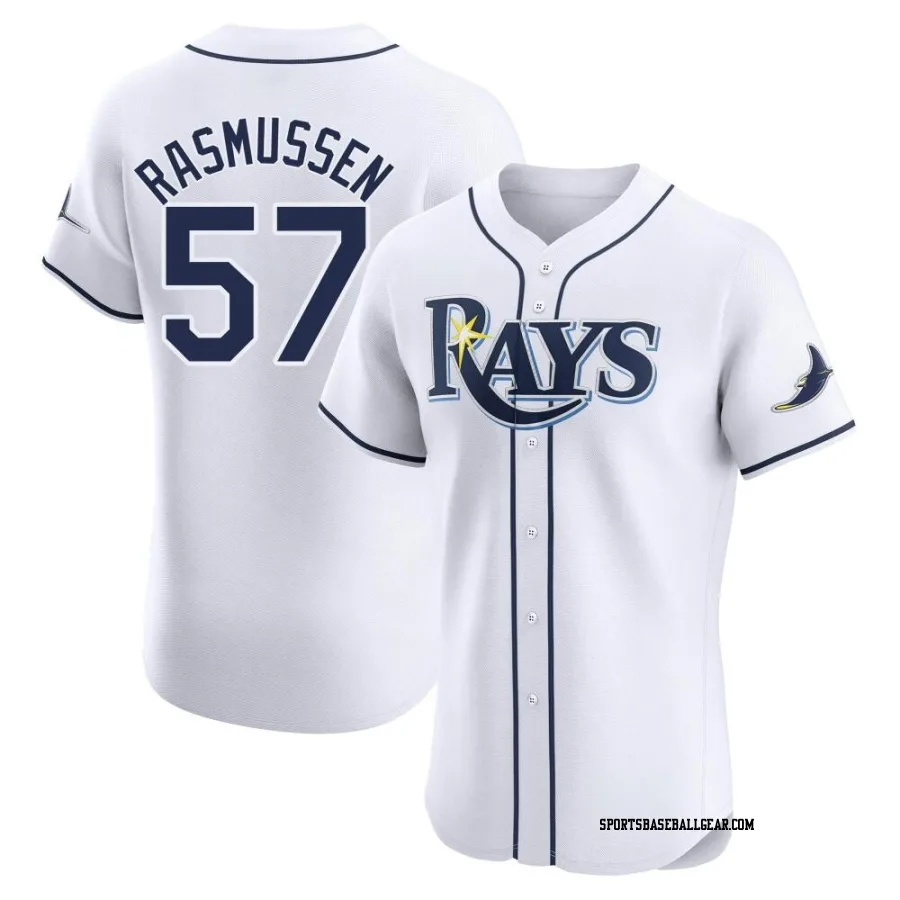 Drew Rasmussen Men's Tampa Bay Rays White Elite Home Jersey