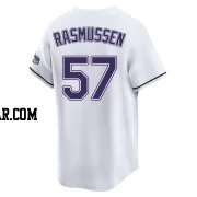 Drew Rasmussen Men's Tampa Bay Rays White Limited Throwback Cooperstown Jersey
