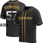 Drew Rasmussen Youth Tampa Bay Rays Black Golden Replica Alternate Jersey