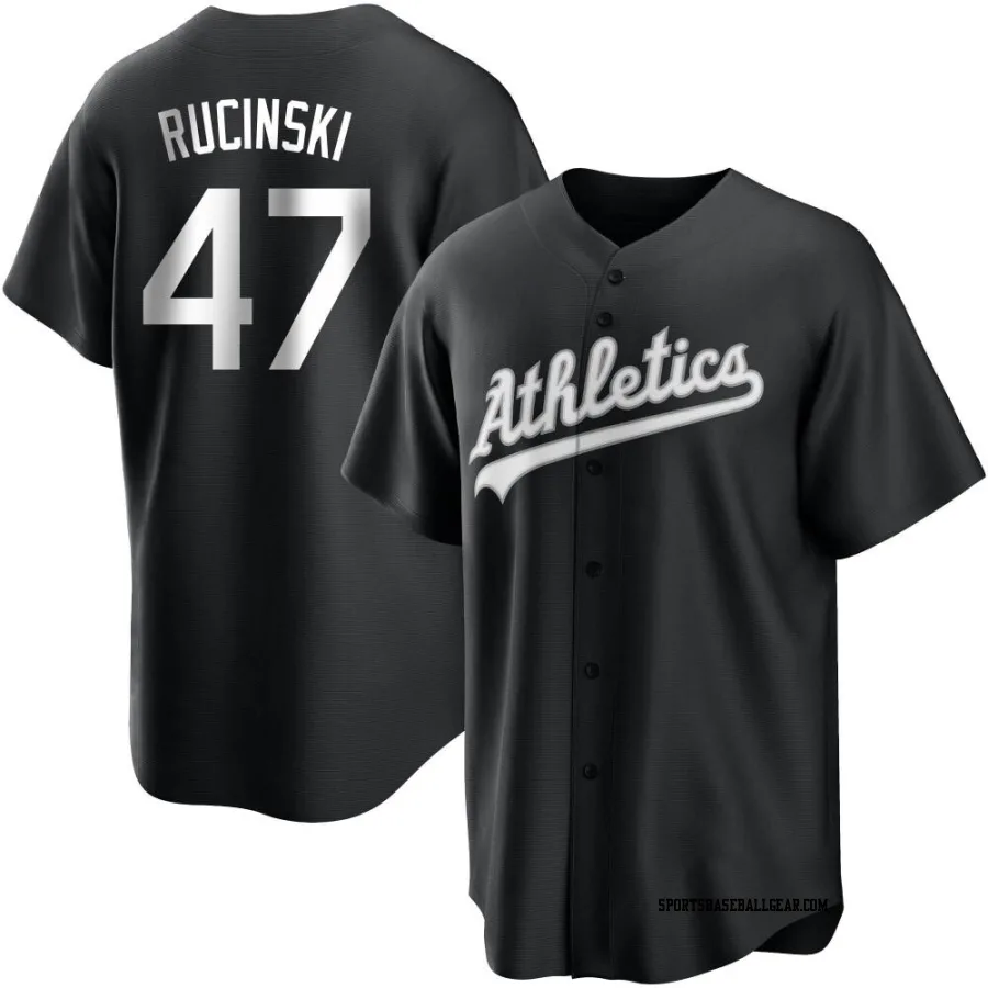 Drew Rucinski Youth Oakland Athletics Black/White Replica Jersey