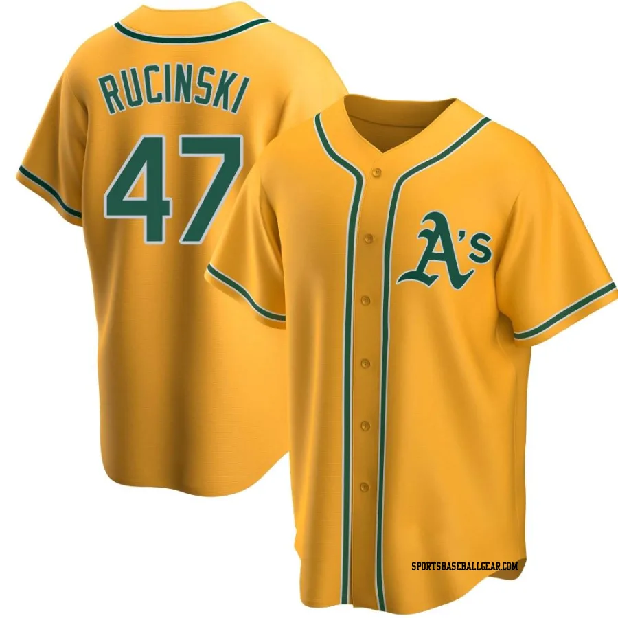 Drew Rucinski Youth Oakland Athletics Gold Replica Alternate Jersey