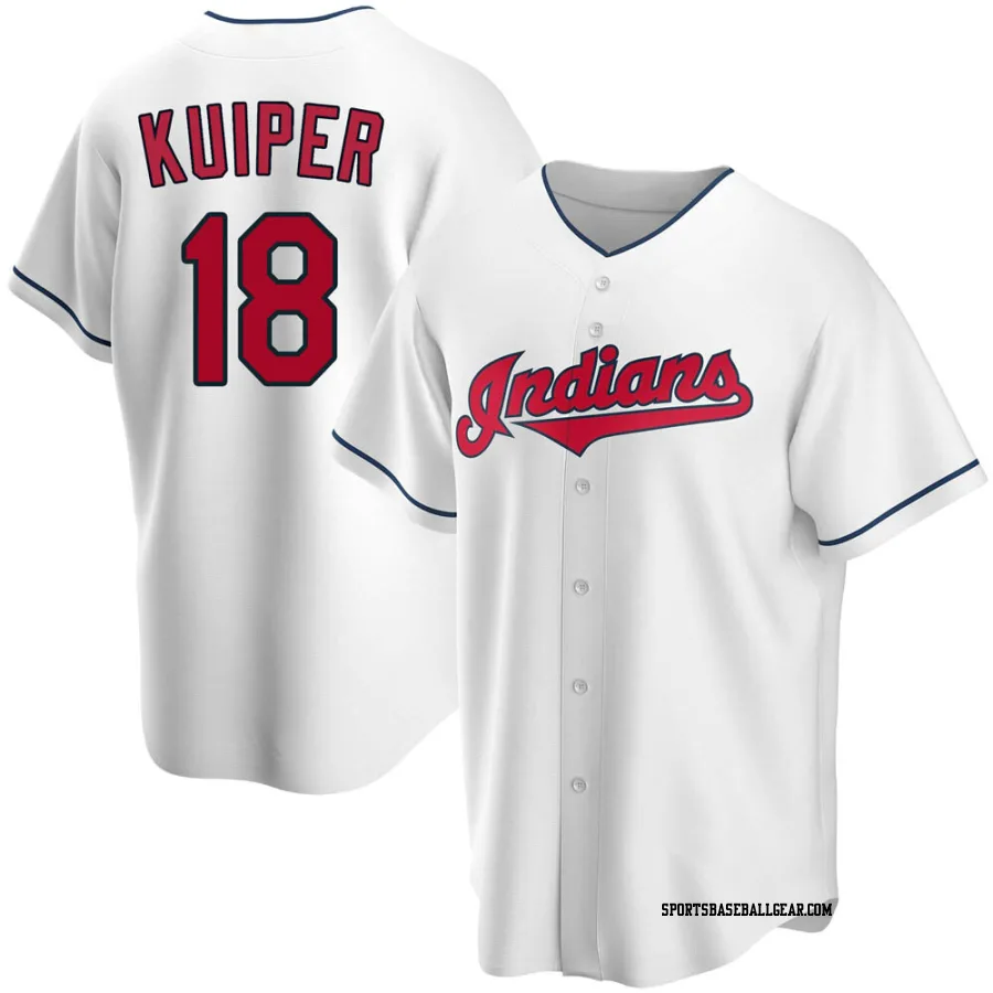 Duane Kuiper Men's Cleveland Guardians White Replica Home Jersey