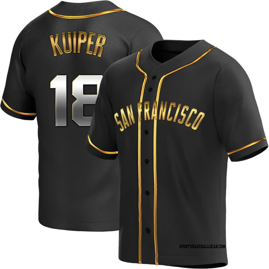 Duane Kuiper Youth San Francisco Giants Black Golden Replica Alternate Jersey