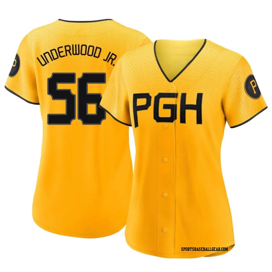 Duane Underwood Jr. Women's Pittsburgh Pirates Gold Authentic 2023 City Connect Jersey