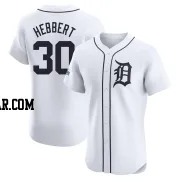 Duque Hebbert Men's Detroit Tigers White Elite Home Patch Jersey
