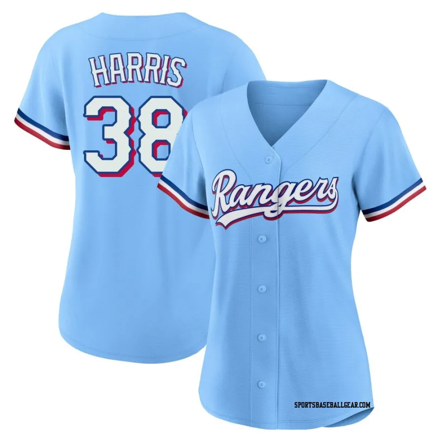 Dustin Harris Women's Texas Rangers Light Blue Replica Alternate Jersey
