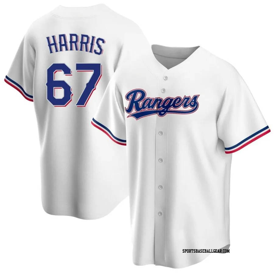Dustin Harris Youth Texas Rangers White Replica Home Jersey