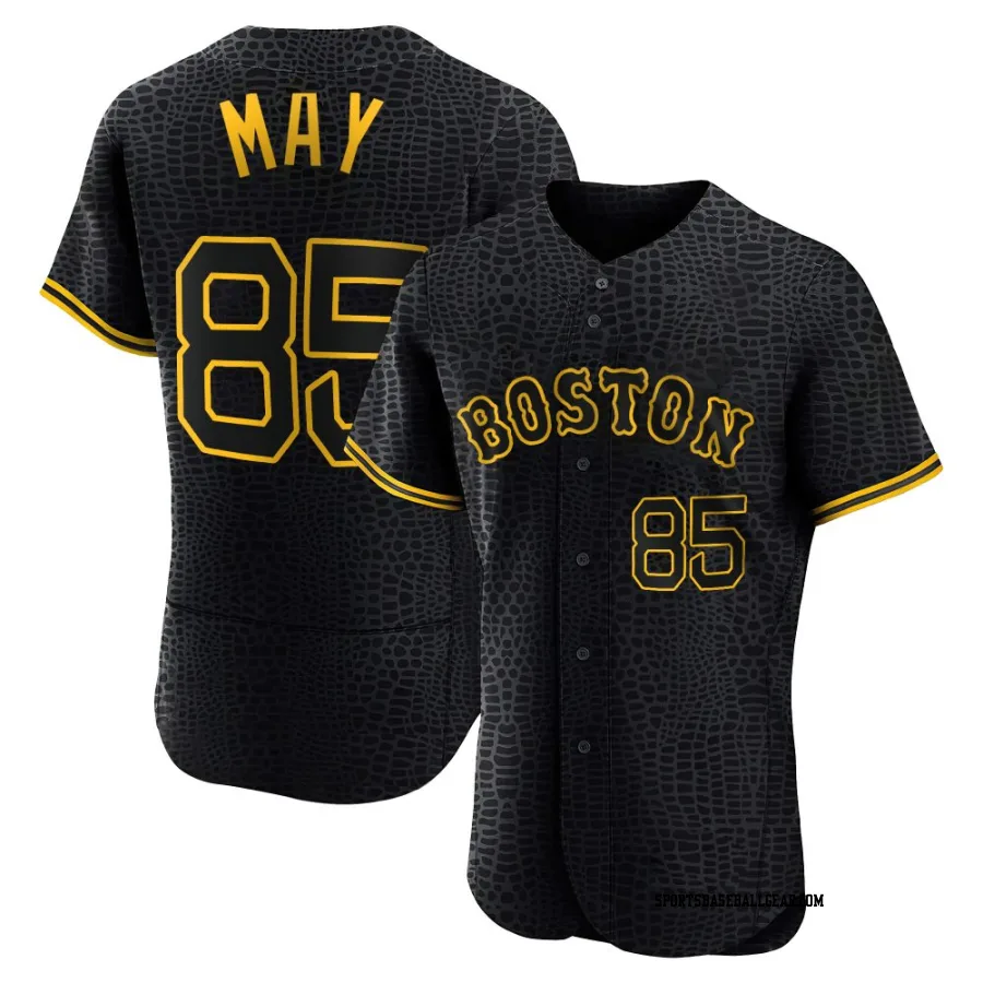 Dustin May Men's Boston Red Sox Black Authentic Snake Skin City Jersey