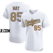 Dustin May Men's Los Angeles Dodgers Gold Elite White 2025 Collection Jersey