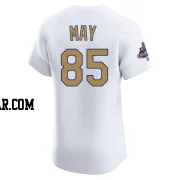 Dustin May Men's Los Angeles Dodgers Gold Elite White 2025 Collection Jersey