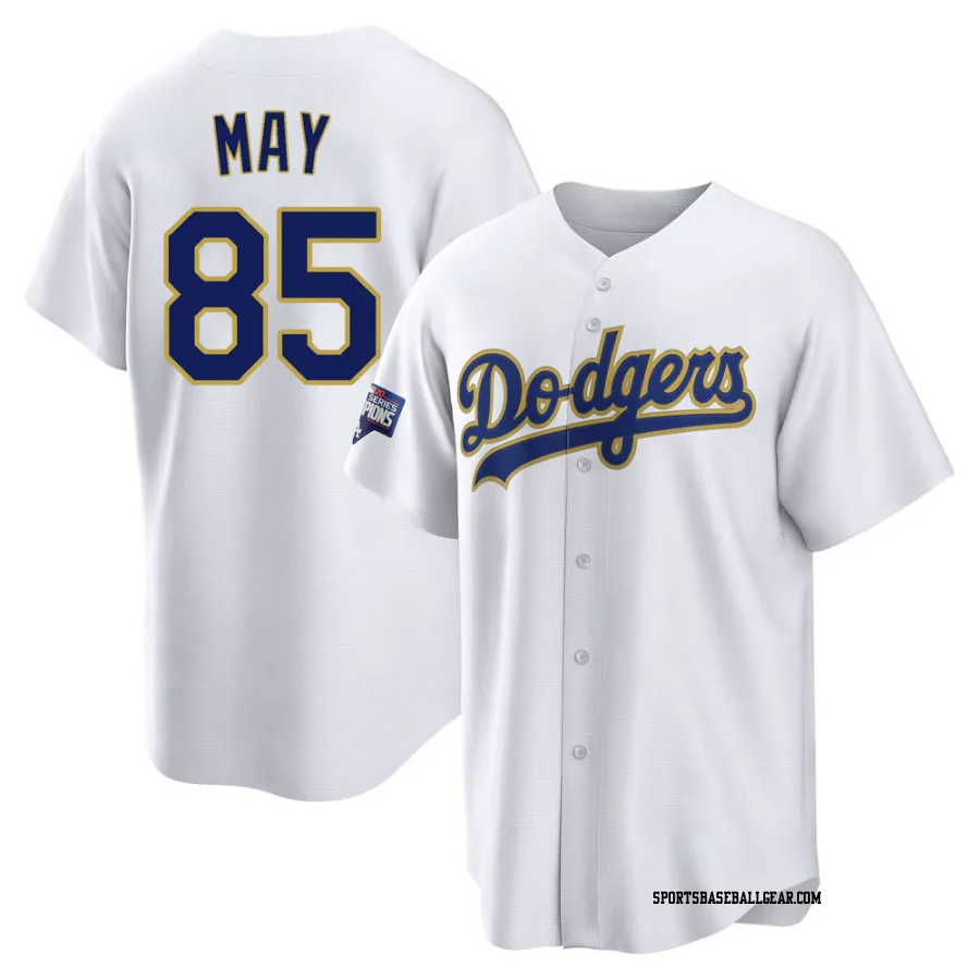 Dustin May Men's Los Angeles Dodgers White/Gold Replica 2021 Gold Program Player Jersey