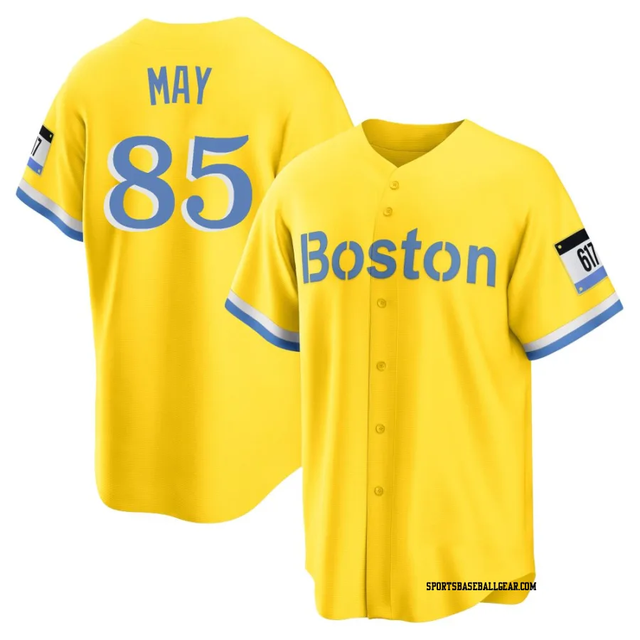 Dustin May Youth Boston Red Sox Gold/Light Replica Blue 2021 City Connect Player Jersey
