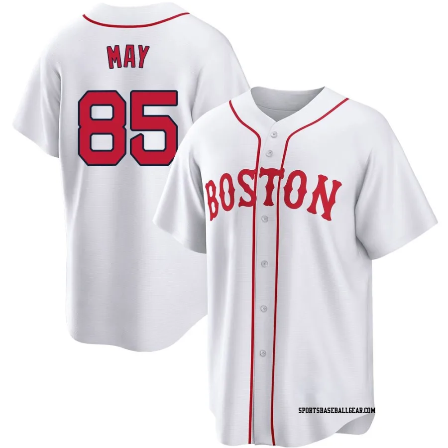 Dustin May Youth Boston Red Sox White Replica 2021 Patriots' Day Jersey