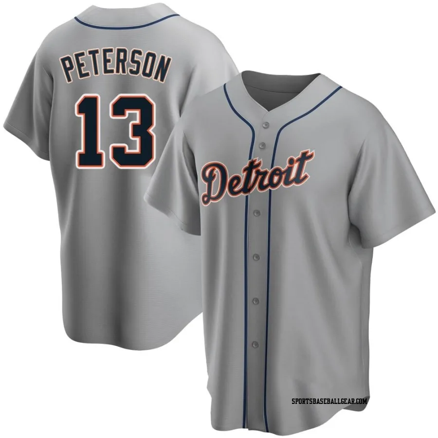 Dustin Peterson Men's Detroit Tigers Gray Replica Road Jersey