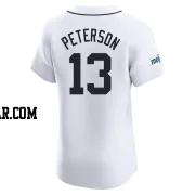 Dustin Peterson Men's Detroit Tigers White Elite Home Patch Jersey